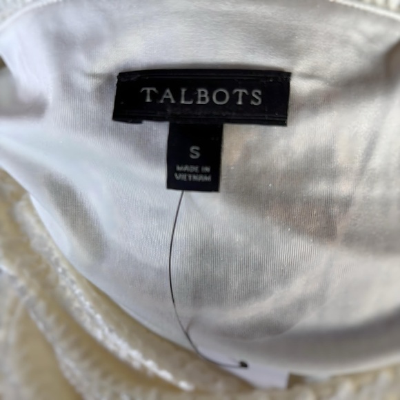 Talbots Cream Cowl Neck Blouse, Delicate Chenille with a Festive Shimmer, NWT - Picture 2 of 5
